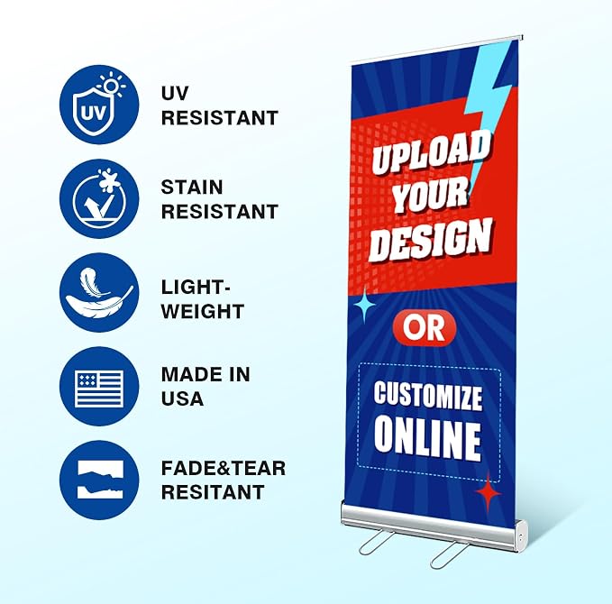 Custom Retractable Banner with Silver Aluminum Stand, Personalized Roll Up - Image 3