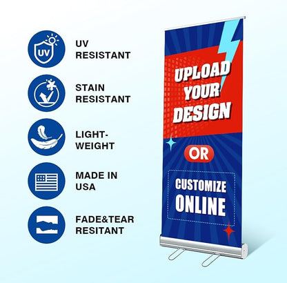 Custom Retractable Banner with Silver Aluminum Stand, Personalized Roll Up - Image 3