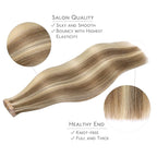 WENNALIFE Tape in Hair Extensions Human Hair, 20pcs 50g 18 inch Ash Brown with Platinum Blonde Highlights Remy Hair Extensions Straight Human Hair Tape in Extensions Skin Weft Tape Extensions