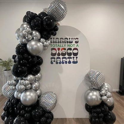 14 Pcs Disco Ball Balloons 22/15/10 4D Ball Balloons Metallic Silver Disco - Image 6