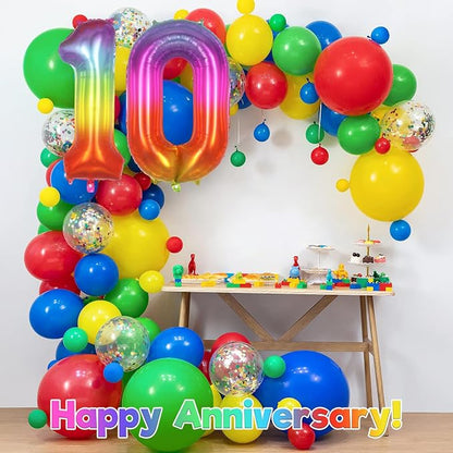 Rainbow Number 0 Balloon 40 Inch, Big Large Foil Number Balloons, Gradient - Image 6