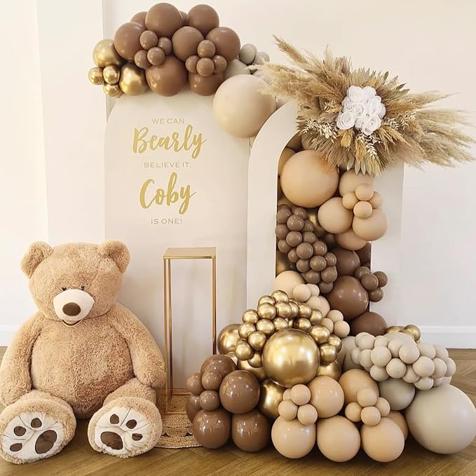 Brown Gold Balloon Garland Arch Kit, 18 12 10 5 inch Different Sizes Brown - Image 2