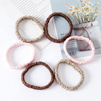 Silk Scrunchies Pack of 6 Pure Mulberry Silk Hair Ties with Elastic Band Silk Scrunchie for Hair No Damage