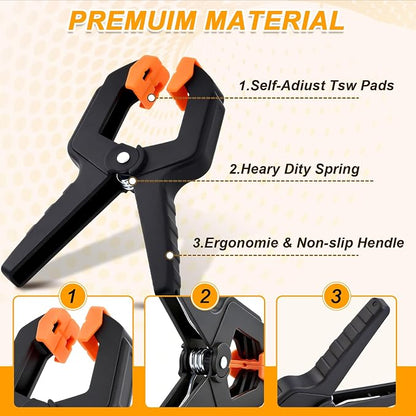20 Pack Spring Clamps, Heavy Duty Plastic Woodworking Clamps & Multi-Use - Image 3