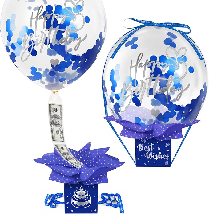 UQM Birthday Money Box for Cash Gift Pull, Funny Pull Money Balloon Box | Happy by UQM