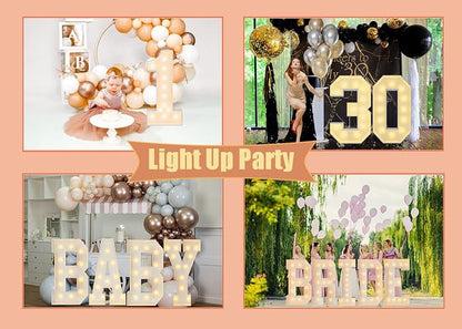 4FT Light Up Numbers Letters, Mosaic Numbers - Image 7