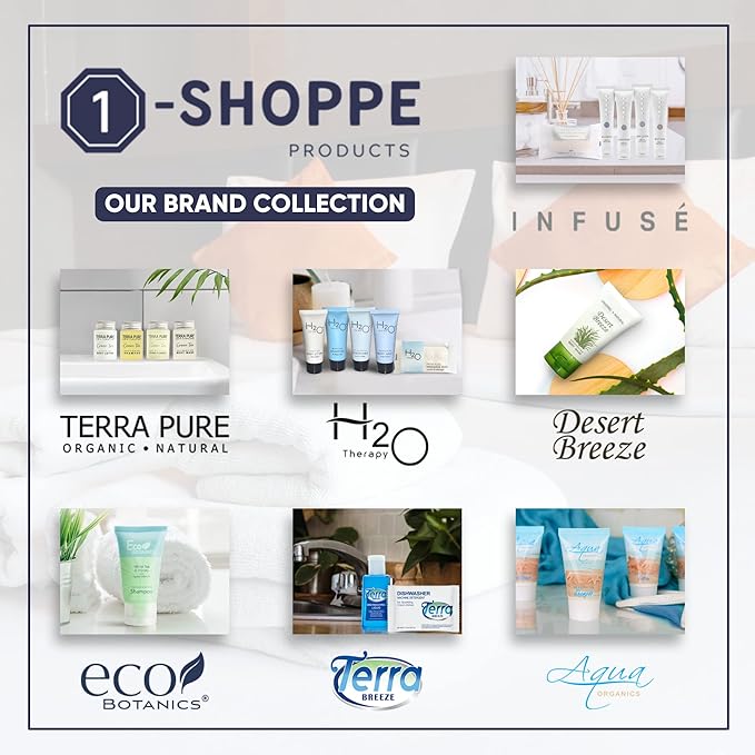 Terra Pure Shampoo, Travel Size Hotel Amenities, 1 oz. (Case of 300)