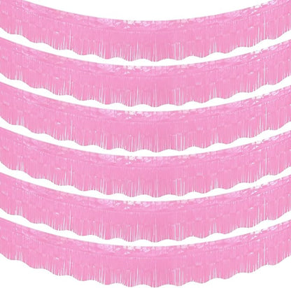 LOLStar Macaron Pink Foil Fringe Tinsel Garland Streamers Banner, 6 Pack | 60Ft by LOLSTAR