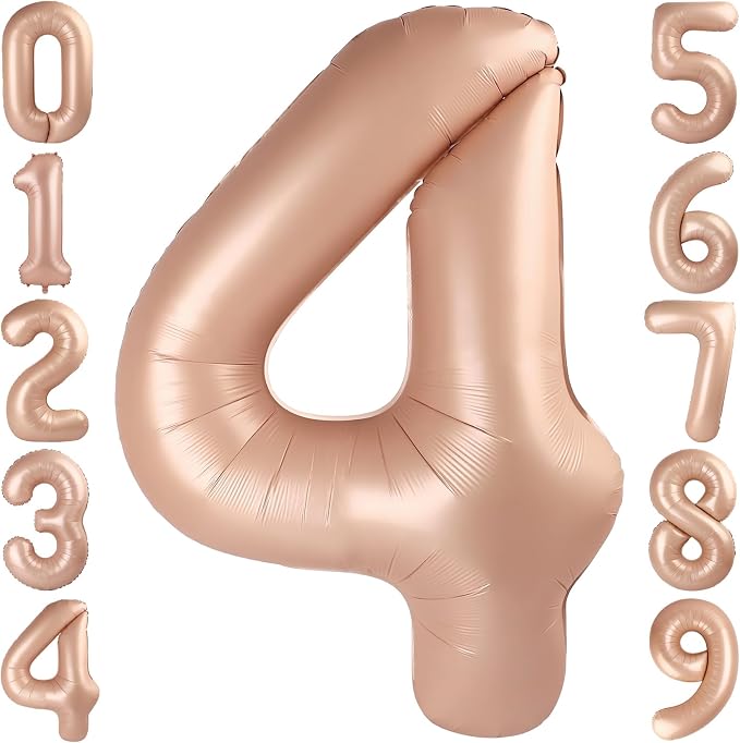 40 Inch Caramel Foil Number 4 Balloon by TNCDJKPA