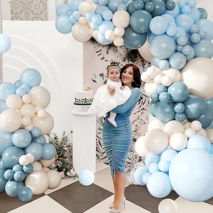 Dusty Blue Balloon Arch Kit for Baby Shower Birthday Party Decorations | 124Pcs - Image 4