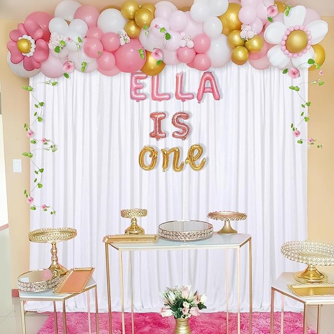 Sequin Backdrop Curtains 10ft x 10ft White Background Drapes | Giltter Curtains - Image 2