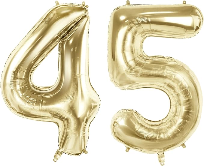 Number 45 Balloons for 45th Birthday Party Decorations, 40 Inch 0-100 by Joycard