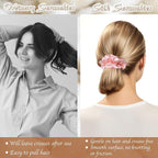 4 Pack 100% Mulberry Silk Scrunchies, Silk Hair Ties No Damage Scrunchies Valentines Gifts for Women Girls