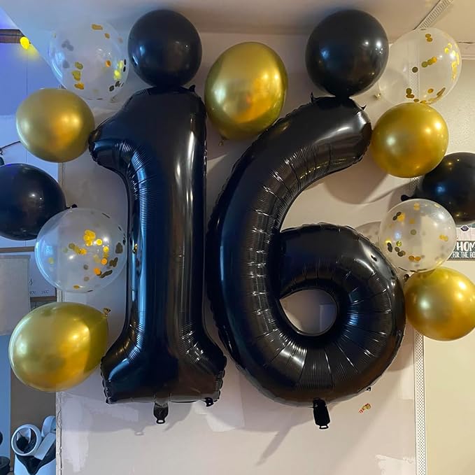 40 inch Number Balloon 0-9 Black Large Number 5 Balloons, Digital Balloons - Image 5