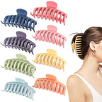 4.3 Inch Large Hair Claw Clips for Thin Thick Curly Hair Big Matte Hairclips Banana Strong Hold Jaw Clip Fashion Hair Accessories for Women and Girls (Nonslip, 8PCS)