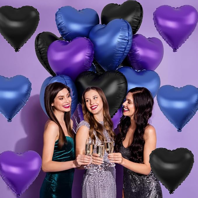 Blue Purple Heart Balloons - Image 6