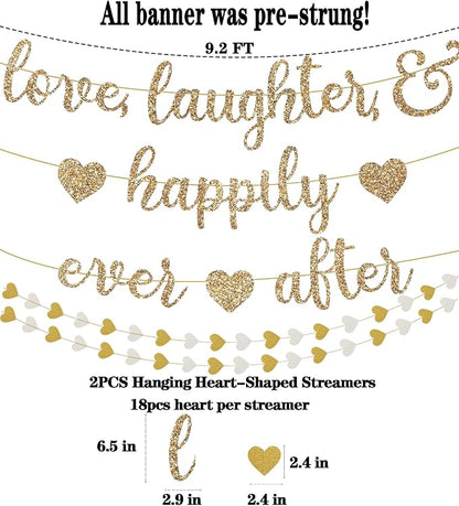 Love Laughter & Happily Ever After Banner Wedding Bridal Shower Decoration | - Image 3
