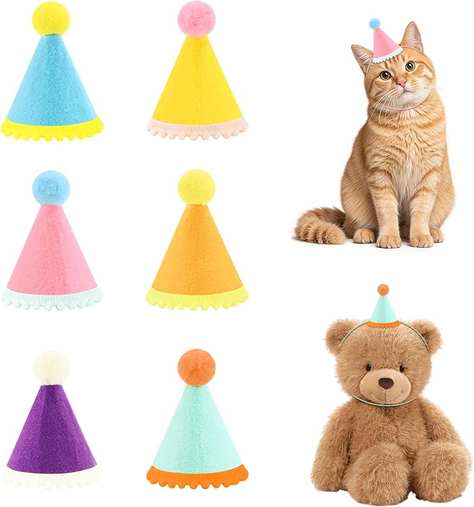 CANREVEL Mini Party Hats for Stuffed Animals Headwear, Birthday Hats by CANREVEL