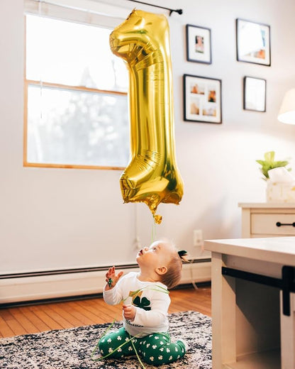 Gold 1 Balloon - Number Balloon 40 Inch, 1st Gold Birthday Decorations | Giant - Image 7