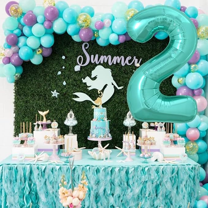 TONIFUL 40 Inch Large Teal Blue Number Balloons, Giant Jumbo Helium Foil Mylar - Image 5