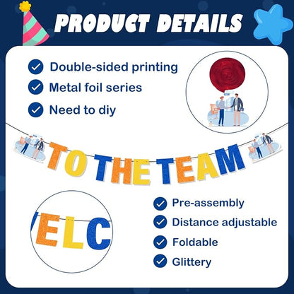 Welcome to the Team Banner Hanging Swirls Party Decorations 10PCS | Welcome - Image 3