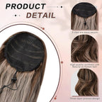 Ponytail Extension, 26 Inch Drawstring Ponytail Extension for Women Long Wavy Layered Pony Tails Hair Extensions Synthetic Clip in Ponytail Hairpiece for Women(8/24)