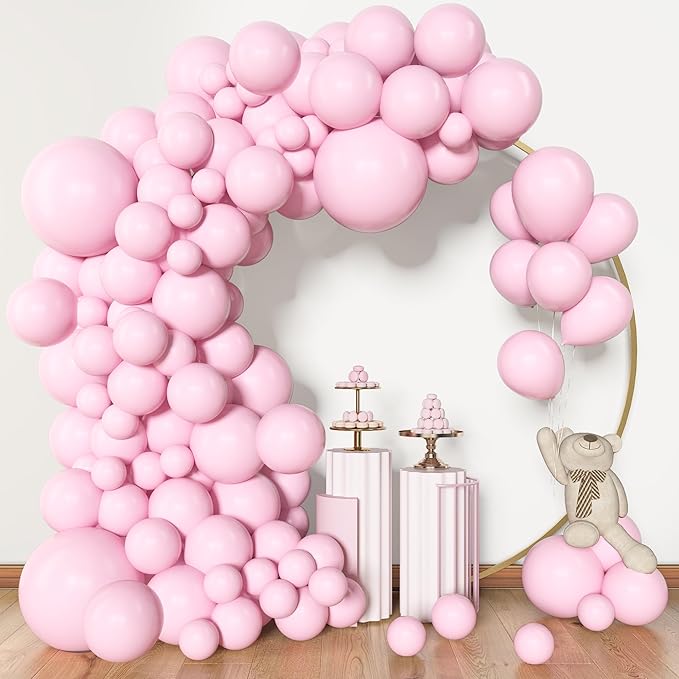 Amandir 153pcs Pink Balloons Arch Garland Kit Different Sizes | 18 12 10 5 Inch by Amandir