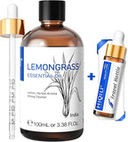 HIQILI Lemongrass Essential Oil, 100% Pure Natural Undiluted Premium Oils - 3.38 Fl. Oz