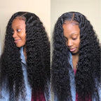 bangjazz Water Wave Lace Front Wigs Human Hair Brazilian 180% Density Virgin Hair Wear and Go Glueless Wig 4X4 Lace Closure Wigs for Black Women Pre Plucked with Baby Hair Natural Color 26 Inch