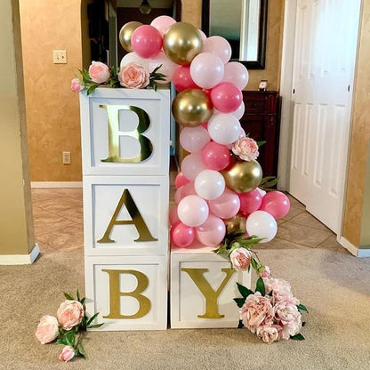 QIFU Baby Shower Decorations 4pcs Baby Balloon Boxes Blocks - Image 4