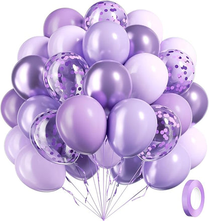 60pcs Lavender Balloons 12inch, Light Purple Balloons by Awenztech