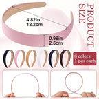 6 Pcs 1 Inch Thick Headbands for Women, Fashion Wide Headbands for Women, Trendy Elastic Cute Headband, Fall Head Bands for Women's Hair (6 Colors)