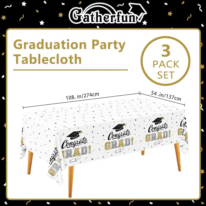 Graduation Decorations, Gongrats Grad Tablecover - Image 2