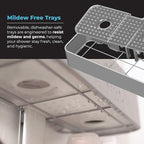 ShowerSMART Rust Resistant Hygienic Shower Caddy – Hanging Bathroom Organizer with Adjustable Shelves, Easy Clean Trays & Magnetic Hooks for DIY Remodels & Shower Niches - Black