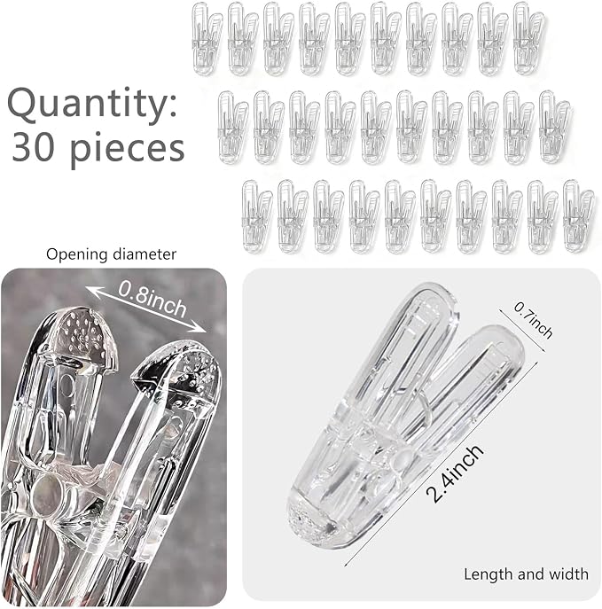 30 Pack Balloon Arch Clips, Spring Clamps Anti Slip Plastic Spring Clips - Image 2