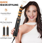 6 in 1 Blow Dryer Brush Set,Hot Air Styler Negative Ion Air Curling Wrap Air Curler, Round Brush Blow Dryer Curling Iron Hair Styling Tools Gift for Dry,Volumize, Straight,Curl,100-120V