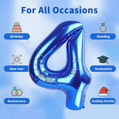 Number Balloons Navy Blue Balloons - Image 5