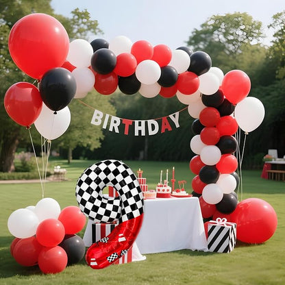 1 pack racing theme 40-inch digital foil balloon, featuring black and white - Image 4