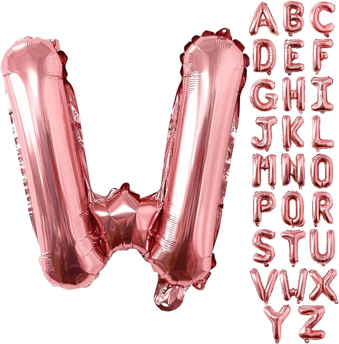 Lovoir 40 Inch Large Rose Gold Letter W Balloons Big Size Jumbo Mylar Foil by Lovoir