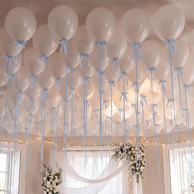Gejoy 62 Pcs Ceiling Balloons Kit 12'' Pearl White Balloons by Gejoy