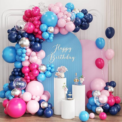 Blue Pink Balloon Garland Arch Kit by Unknown