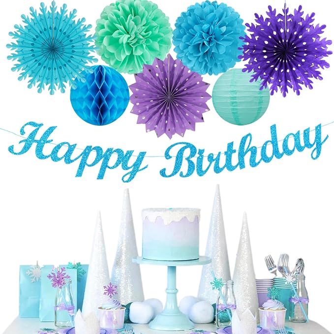 Winter-Wonderland Christmas-Snowflake Frozen Birthday Party-Decorations - Image 2