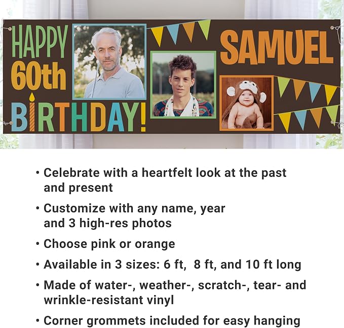 Let's Make Memories Personalized Happy Birthday Banner - Image 3