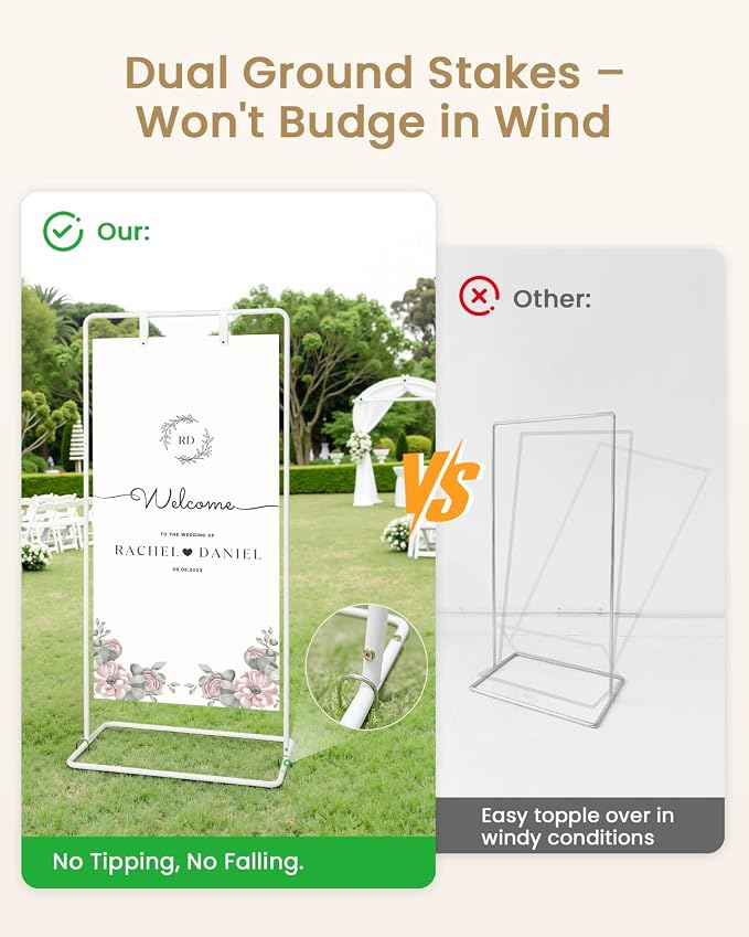 Wedding Welcome Sign Stand, Welcome to our Wedding Sign Holder, Linen Sign Stand - Image 2