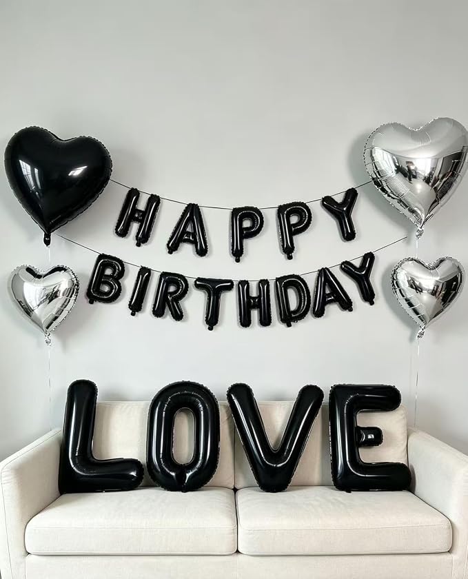 40 Inch Black Letter I Foil Balloon, Large Jumbo Mylar Helium Alphabet Balloon - Image 8