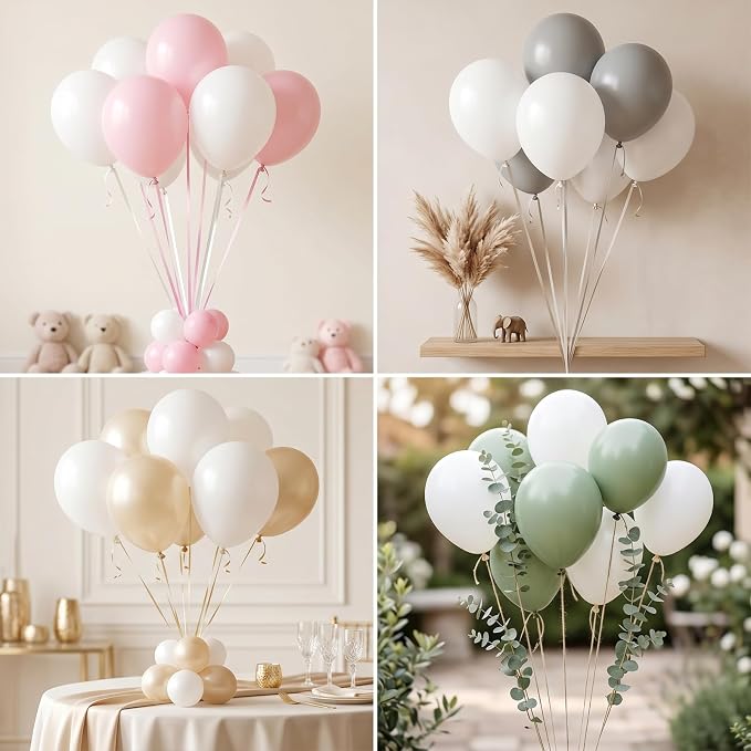 50pcs 12 Inch Helium Matte White Latex Balloons | Premium Quality White Balloons - Image 4