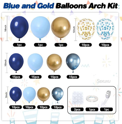 Blue And Gold Balloon Arch Kit - Image 2