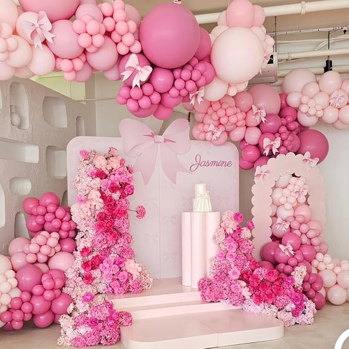 HILAVO Pink Mixed Balloons Set, 12 Inch Hot Pink Pastel Light Baby Pink - Image 8