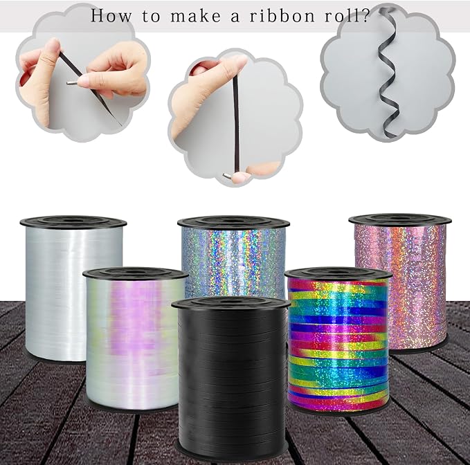 Black Curling Ribbon, 500 Yard Premium Black Curling Ribbons, Balloon String - Image 5