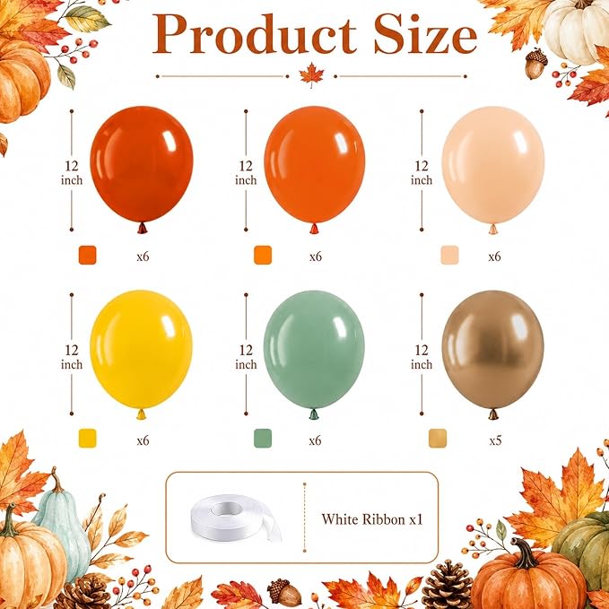 Fall Balloon, Thanksgiving Harvest Birthday Party Decor - Image 2